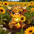 thumbnail image 6 of Handcrafted Sunflower Highland Cow Lamp,Tiffany Style Stained Glass Table Lamp,Cute Highland Cow Night Light,Rustic Farmhouse Home Anima Decor Lighting For Living Room, Bedroom, 6 of 6