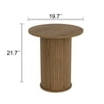 thumbnail image 5 of StorageWorks Round Tambour End Table, Mid-Century Modern Small Side Table for Living Room, Bedroom,  Brown, 5 of 7