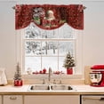 thumbnail image 2 of Merry Christmas Tie Up Valances Curtain, Santa Claus Gift Stars Red Plaid Adjustable Rod Pocket Short Window Treatment Tie Up Curtains Valances for Kitchen Living Room Bathroom 42x18 Inches, 2 of 9