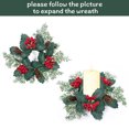 thumbnail image 4 of Christmas Decorations Candle Rings Wreaths for Table Decor,Small Christmas Wreath with Red Berries Candle Wreath for Home Dinner Wedding Party Table Decoration Mini Wreath (8), 4 of 5