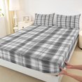 thumbnail image 3 of Manfei Abstract Checkered 4pcs Bed Sheets for Boys Girls,Geometric Stripes Plaid King Sheets,Retro Vintage Style Super Cozy Sheet Set,Microfiber Bedroom Decor, 3 of 7