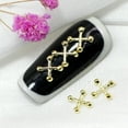 thumbnail image 3 of Visland 10Pcs Nail Decorations Reusable Decorative Zinc Alloy 3D Cross Style Nail Decorations Photography Prop for Manicure Store, 3 of 4