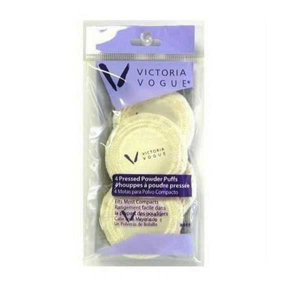 Victoria Vogue Round Puff Pressed Powder Puff, 4 Ea, 2 Pack