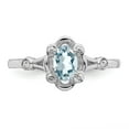 thumbnail image 4 of 925 Sterling Silver Rhodium-plated Aquamarine & Diam. Ring Size: 5; for Adults and Teens; for Women and Men, 4 of 4