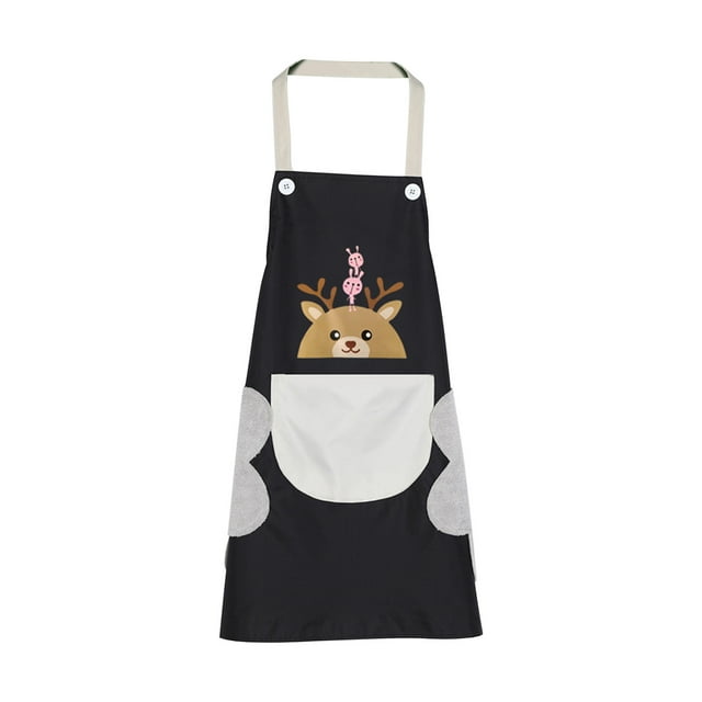 LSLJS Cute Apron Ladies with Pockets 2 Sides Coral Fleece Towel Oil Cooking Kitchen Apron Gifts, Cute Apron