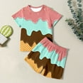 thumbnail image 4 of Tiijoy Girls Summer Outfits Ice-Cream Print Short Sleeve T Shirt Shorts Set, Sizes 2-12, 4 of 5