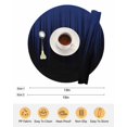 thumbnail image 6 of 15 Inch Round Placemats Set of 6, Navy Blue Black Ombre Non Slip Heat Insulation PP Table Mats, Modern Abstract Striped Gradient Washable Place Mats for Kitchen Dining Party Table Decor, 6 of 7