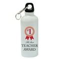 thumbnail image 1 of The Best Teacher Award White Aluminum Sports 20 oz Water Bottle, 1 of 1