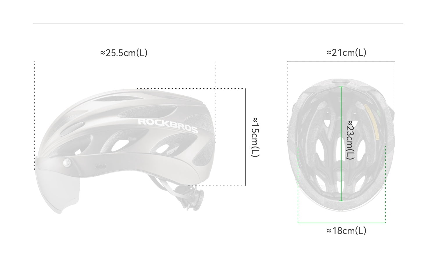 ROCKBROS Cycling Helmet Magnetic Sun Visor Open Face Adjustable Adult Head Protective MTB 58-61 cm/58-65 cm