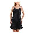 thumbnail image 1 of Vestido de falde tirantes básicos con dobladillo de hode loto de satén de talgrande pamujer Negro XXL, 1 of 5