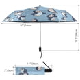 thumbnail image 3 of Compact Sun Umbrella Windproof Travel Umbrellas for Rain Strong Portable UV Protection Lovely Penguins, 3 of 8