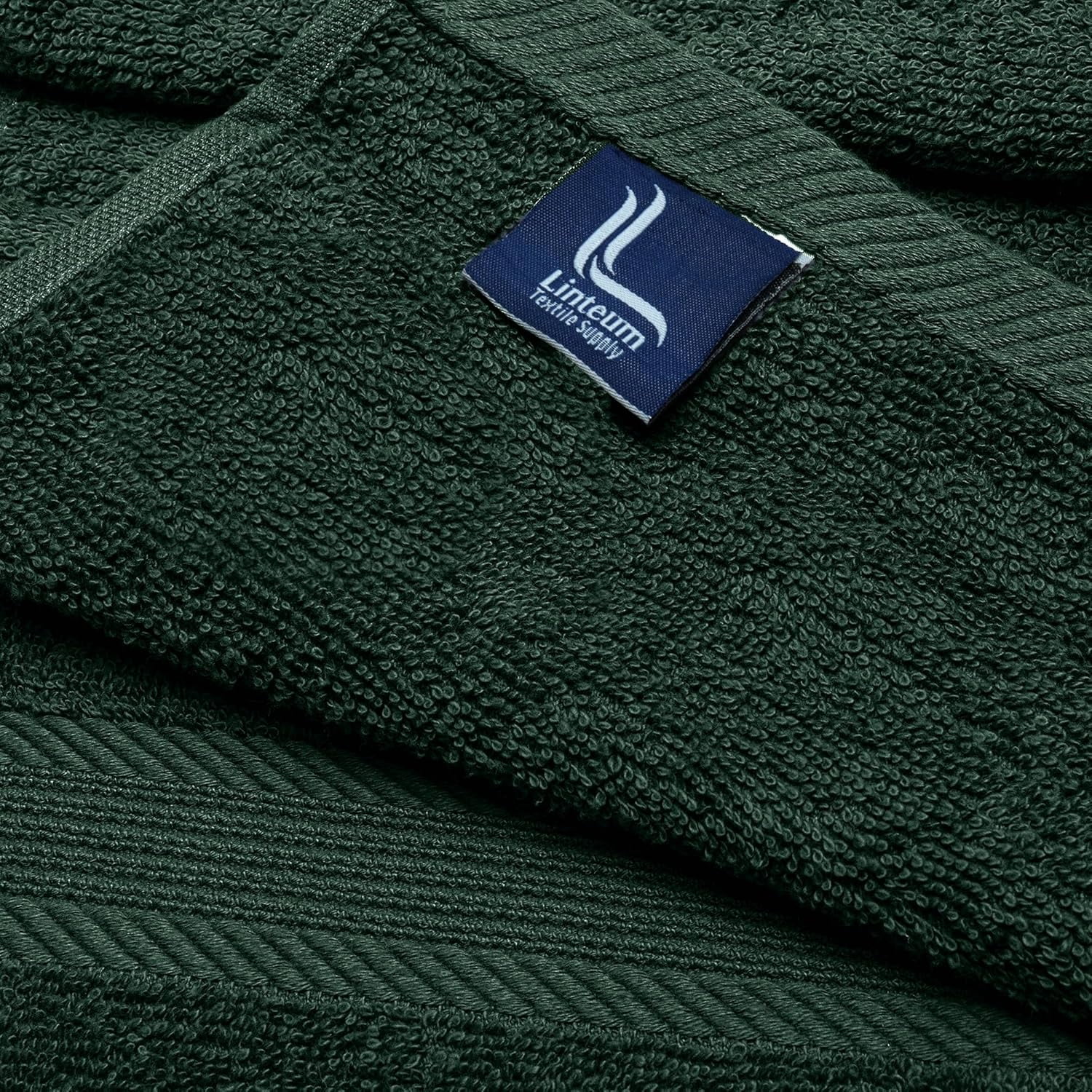Linteum Textile 100% Cotton Premium Hand Towels 16x27 Inches [Pack of 12] Hunter Green