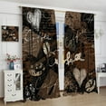thumbnail image 4 of Coffee Kitchen Curtains,Abstract Graffiti Style Coffee Theme Vintage Brown Print Window Treatments for Bedroom Living Room Café Window Drapes 2 Panels Set,Total Size 52 x 84 Inch, 4 of 6