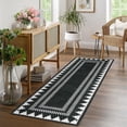 thumbnail image 1 of 2x6 Washable Modern Solid Area Rug, Non Slip TPR Backing Low Pile Carpet for Living Room, Bedroom, Dining Room,Black, 1 of 7