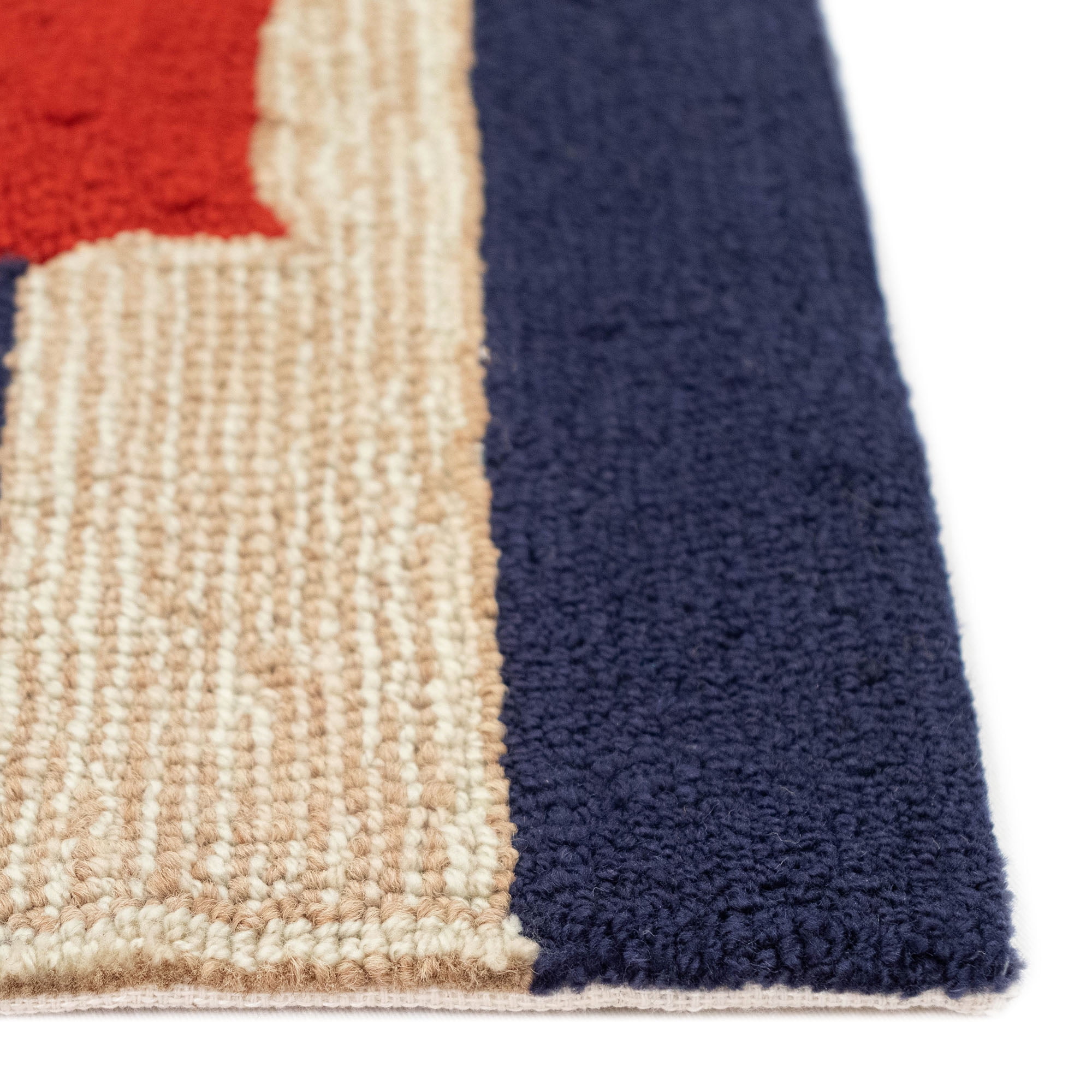 Nautical Anchor Navy and Cream Outdoor Accent Rug 24"x36"