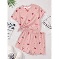 thumbnail image 5 of Grblisyd Girl's Summer Outfits Cute Fruit Print Short Sleeve Crew Neck T Shirt and Elastic Waist Mini Shorts Clothing Set, 5 of 5