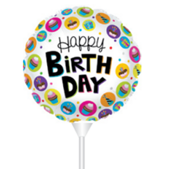 STICK BALLOON HBD ICONS IN BUBBLES