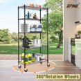 thumbnail image 4 of 5-Shelf Shelving Units and Storage on 3'' Wheels with 5-Shelf Liners, NSF Certified, Adjustable Heavy Duty Carbon Steel Wire Shelving Unit (30W x 14D x 63.7H) Pole Diameter 1 Inch, 4 of 13