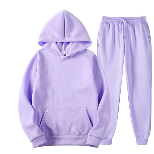 Unisex Autumn/Winter Sports Suit - Solid Color, Hooded Sweater with Pants, Tassels - Polyester, Comfortable & Breathable - Hand Wash - Multiple Sizes