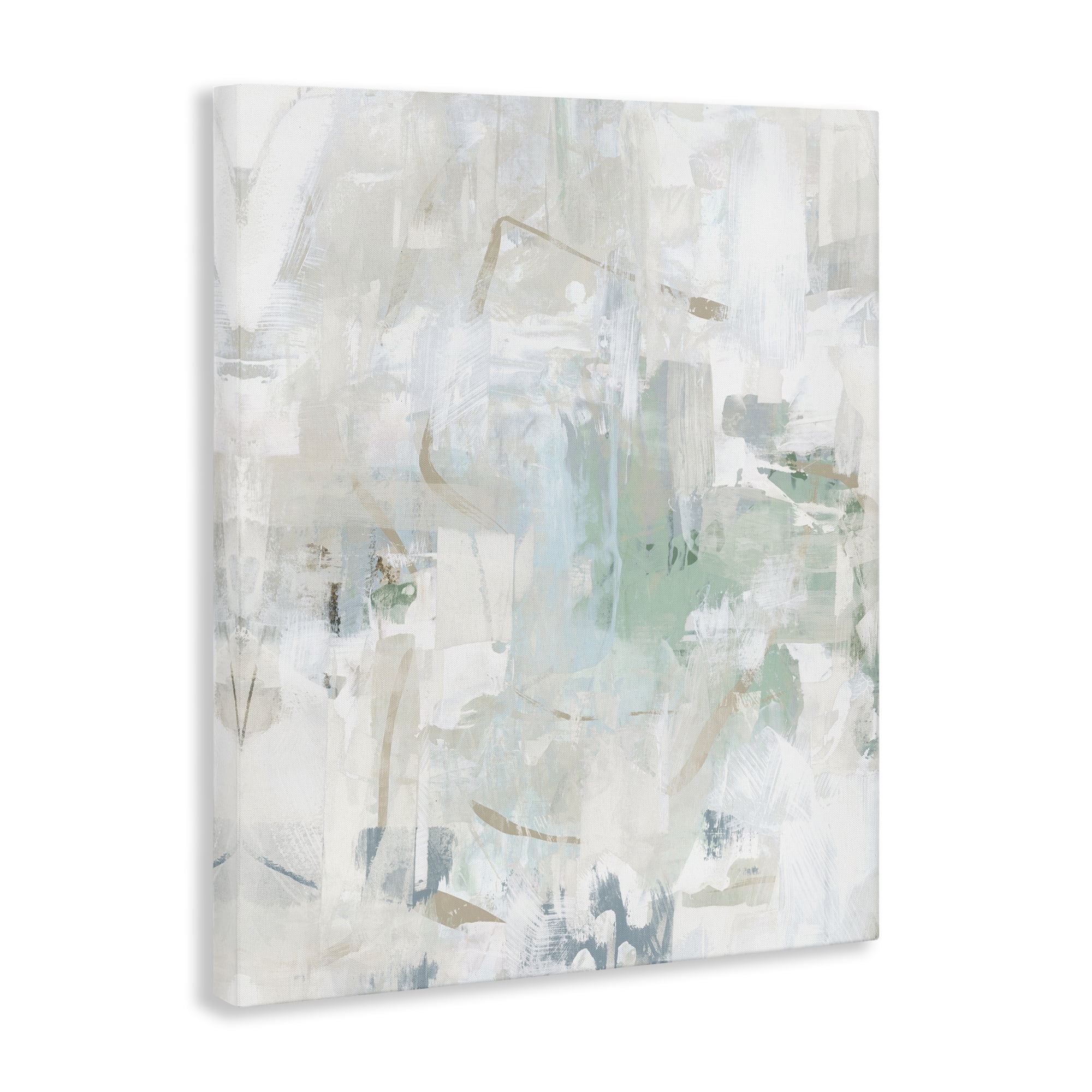 Stupell Industries Faded Abstract with Green Abstract Painting Wrapped Canvas Art Print Wall Art, 16 x 20