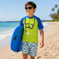 thumbnail image 4 of iXtreme Boys Rash Guard Set - 2 Piece UPF50+ Quick Dry Short Sleeve Swim Shirt & Swim Trunks for Boys, 4 of 7