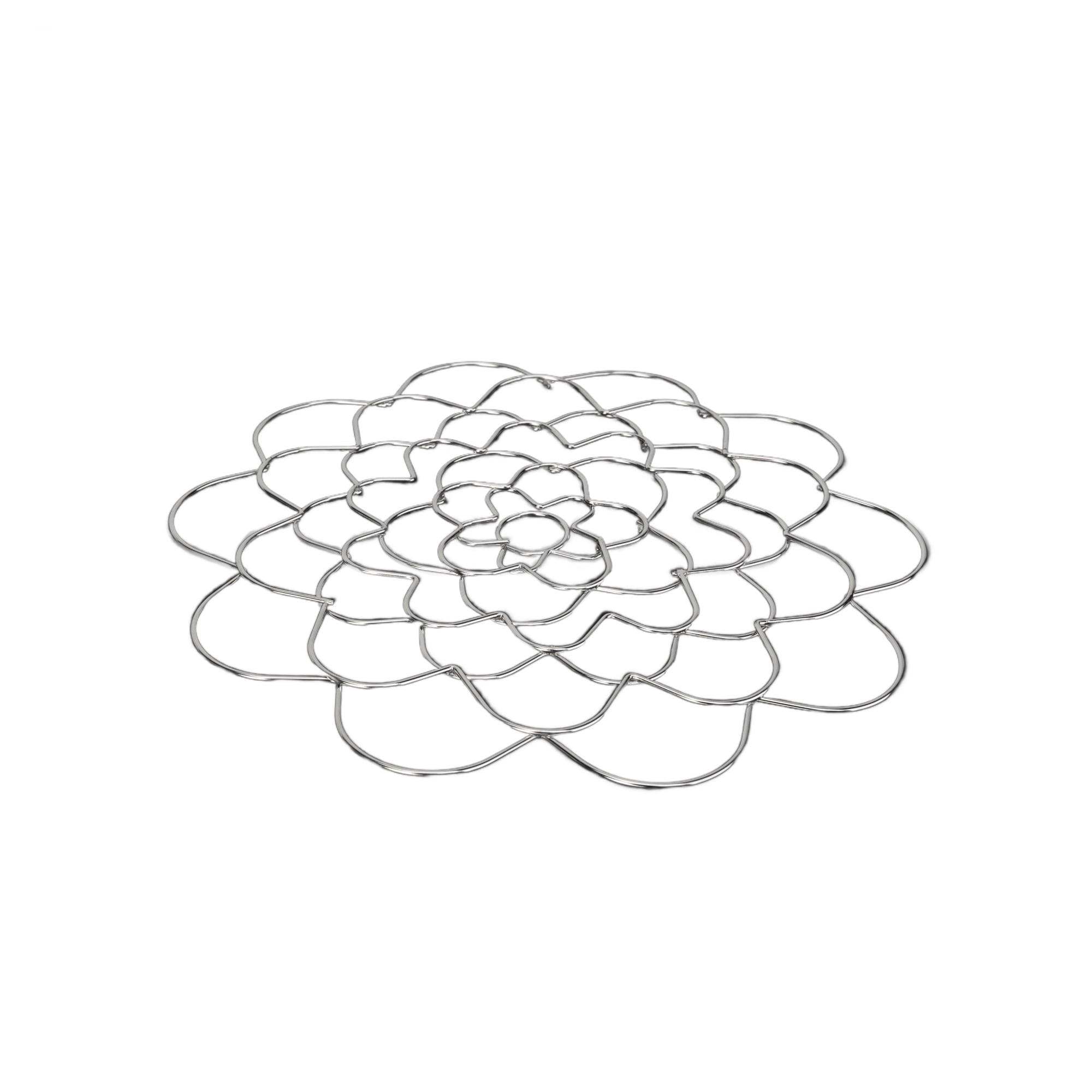 Silver Flower Frog Set of 3