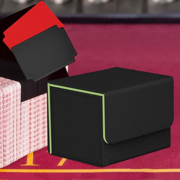 Estuche para tarjetas con cierre magnético, capacidad para 100 tarjetas, pasatiempos de juguete para tarjetas de recolección resistentes Verde negro