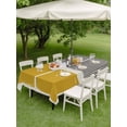 Black Stripes Rectangle Outdoor Tablecloth with Umbrella Hole Yellow ...