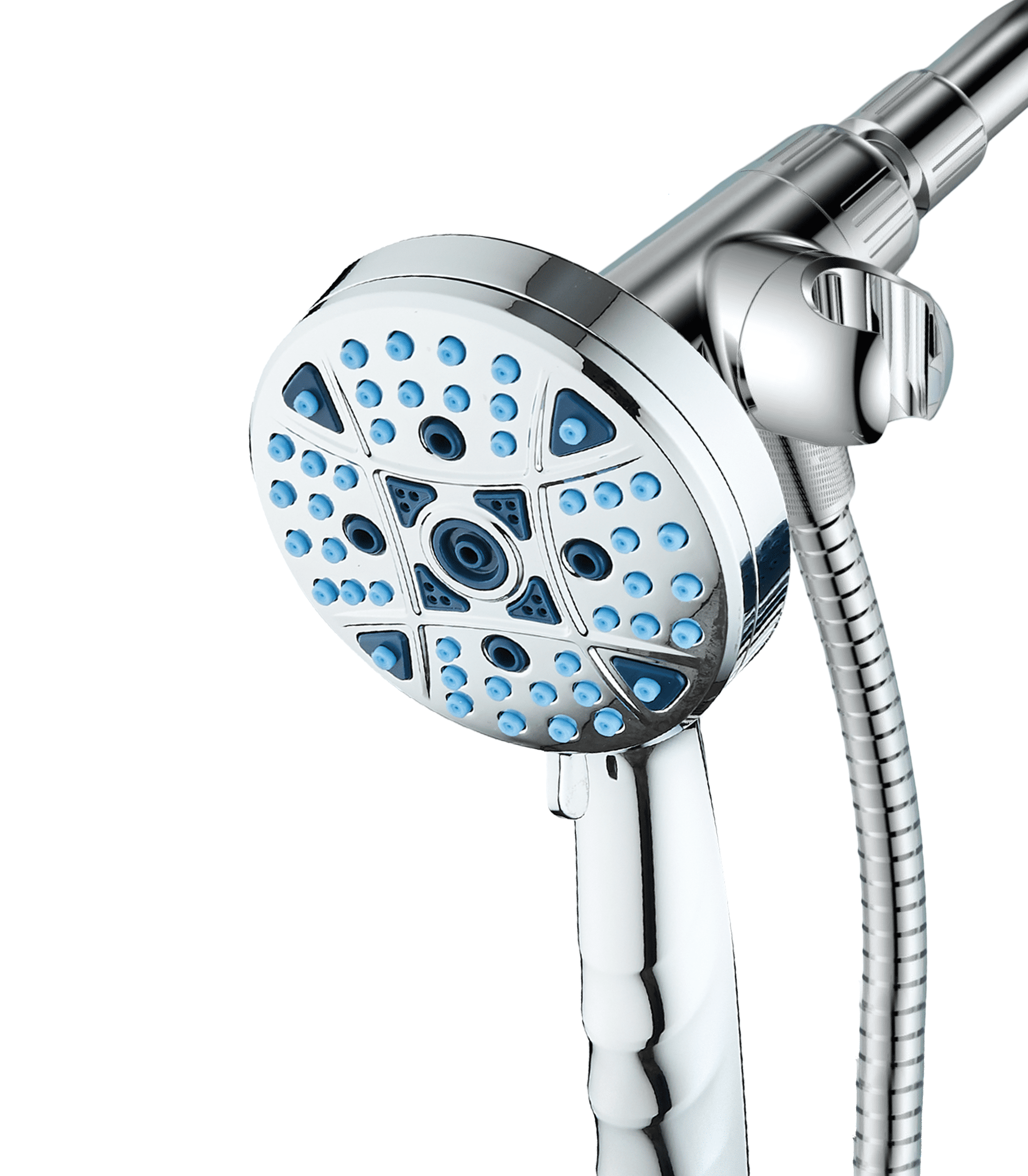 Magneton by AquaCare - High-pressure 8-setting Luxury Handheld Showerhead with Antimicrobial Nozzles, Space-age Socket-Lock Magnetic Docking and Dual-height Overhead Bracket