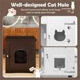 thumbnail image 7 of Pefilos 21" Indoor Cat Houses Furniture, Hidden Cat Litter Boxes Enclosure, Multipurpose Cat Shelter, Brown, 7 of 7