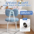 thumbnail image 4 of Teen Girls Vanity Chair Kids Desk Teddy Fleece Kids Reading Seat for Girls(Blue), 4 of 7