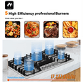 thumbnail image 5 of KOXKING 36 inch gas cooktop, Built-in Gas Stove Top with 5, Five Burner Propane Cooktop with Thermocouple Protection, Stainless Steel, 5 of 7