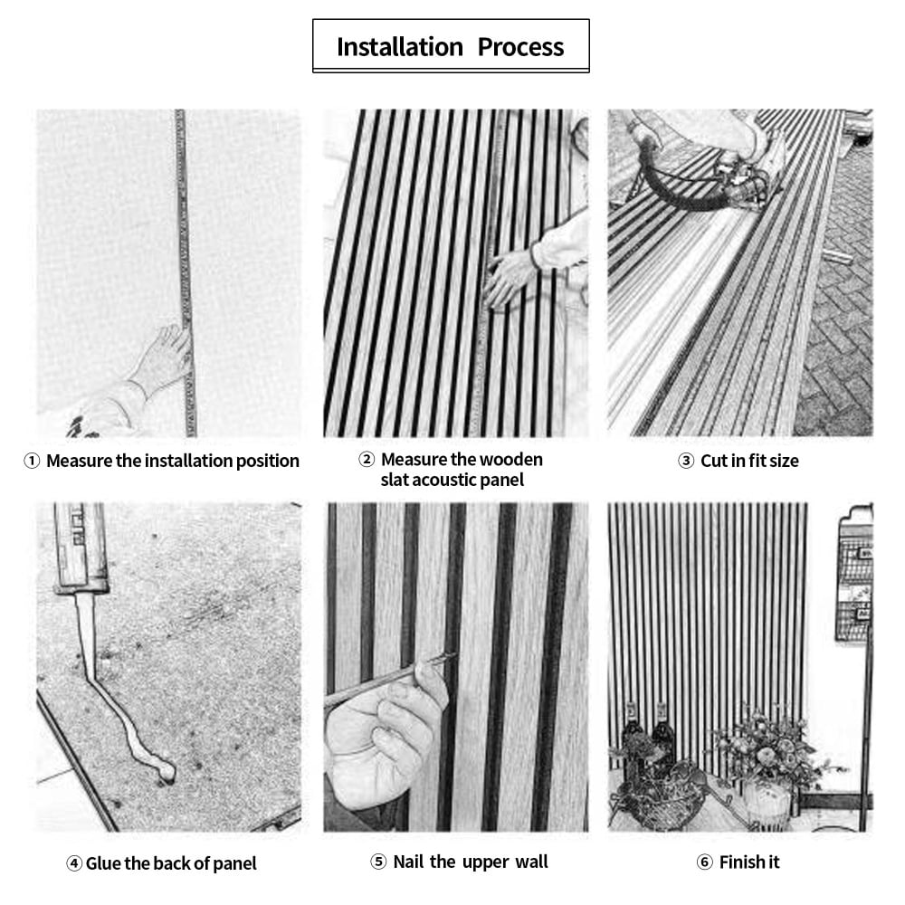 Wood Panels for Wall Slat Wall Panels, 4PC Wood Slat Acoustic Panels,3D Fluted Sound Absorbing Panel