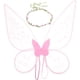 thumbnail image 1 of KAKOWELY 1 juego de alas de mariposa, diadema de flores, disfraz de alas de actuación, alas de hada para niñas, 1 of 4