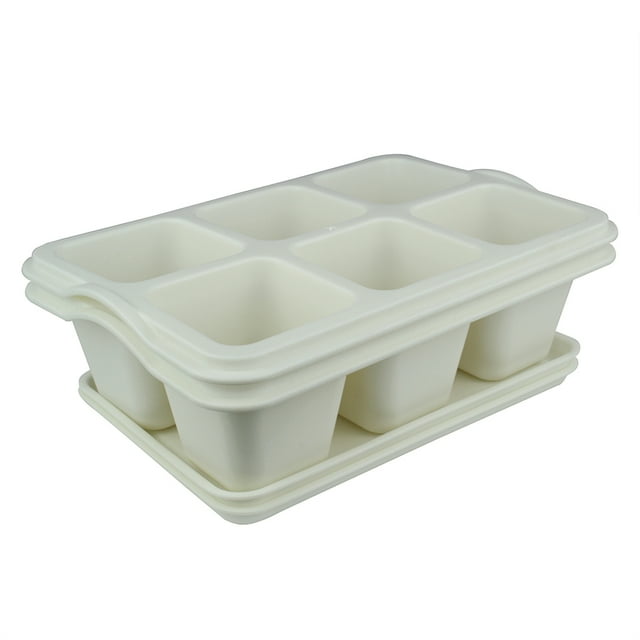 Kit 2 Charola moderna rectangular para suculentas Smar Garden Blanco
