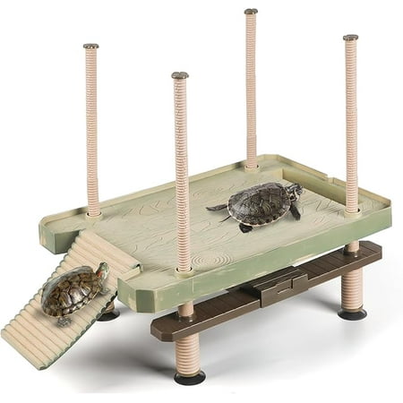 FINAQUA Floating Turtle Basking Dock with Ramp - For Aquatic Turtles, Fits 30 Gallon+ Aquariums