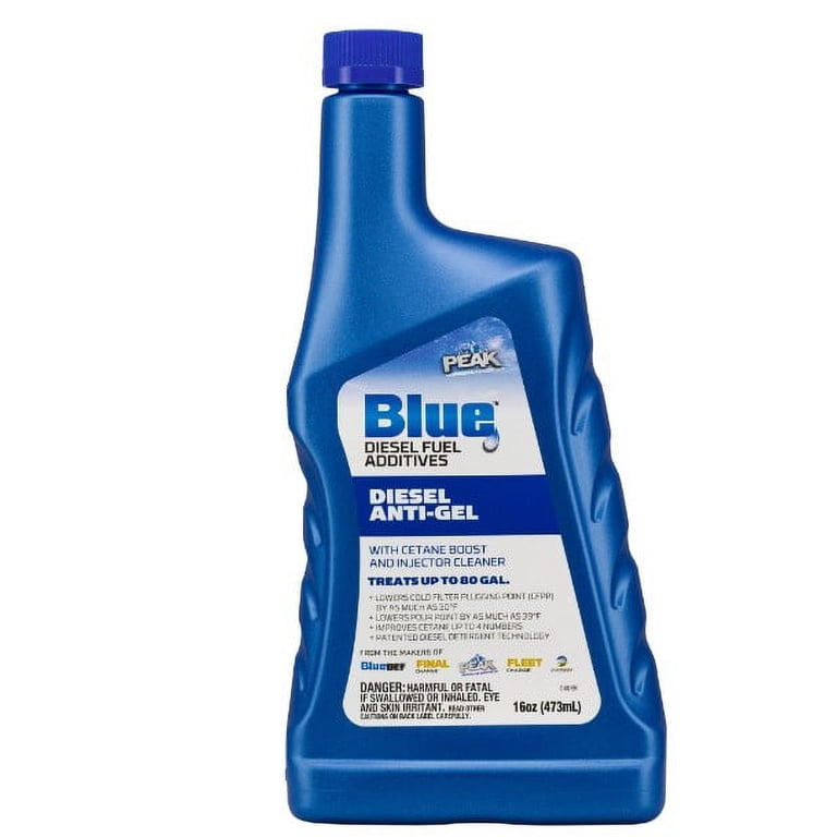 PEAK Blue Diesel Anti-Gel Fuel Additive, Cetane Boost, Injector