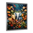 thumbnail image 2 of Designart "Animal Playground Blue Nursery Theme III" People Framed Wall Art - Farmhouse Blue Animal Nursery Entryway Framed Wall Art Print, 2 of 6