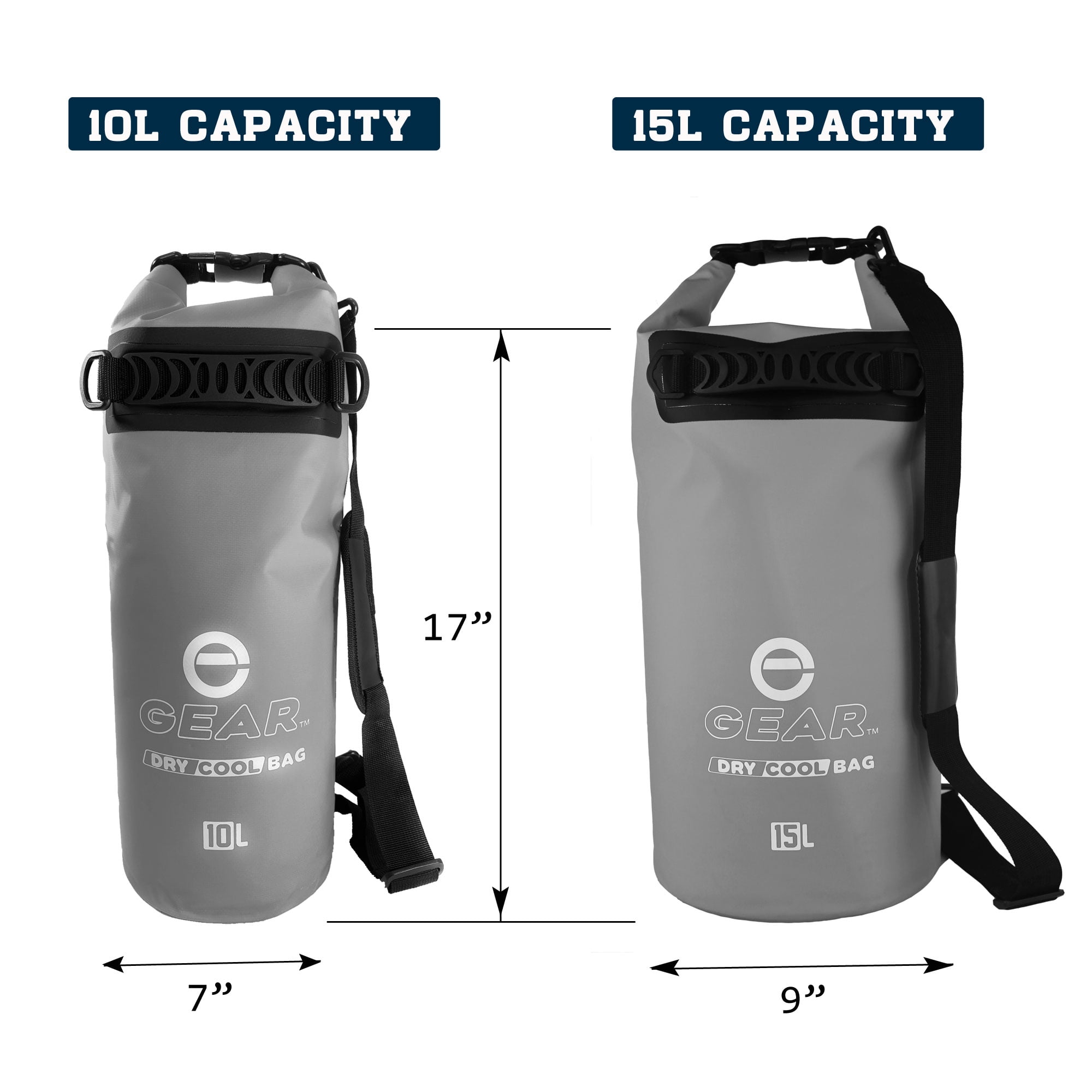 Enthusiast Gear Dry Bag Cooler - Roll Top, Insulated, Leak Proof, Collapsible, Waterproof - 15L