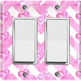 thumbnail image 1 of Metal Light Switch Plate Cover Pink Chevron Love Hearts LOV011, 1 of 13