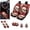 Skull Rose-Red, variant on Sunflower Panda Printed Car Seat Covers Full Set, 12 Piece, Breathable Front/Back Seat Covers Steering Wheel Covers Armrest Pads Seatbelt Cover for Women Men, Car Interior Accessories