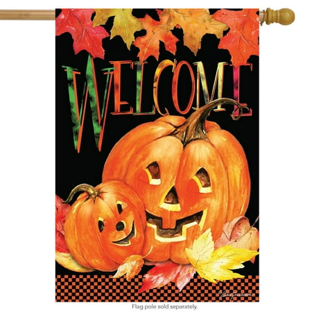 Patio Pal - Pumpkin Pals Halloween House Flag Jack o'Lanterns Briarwood Lane 28