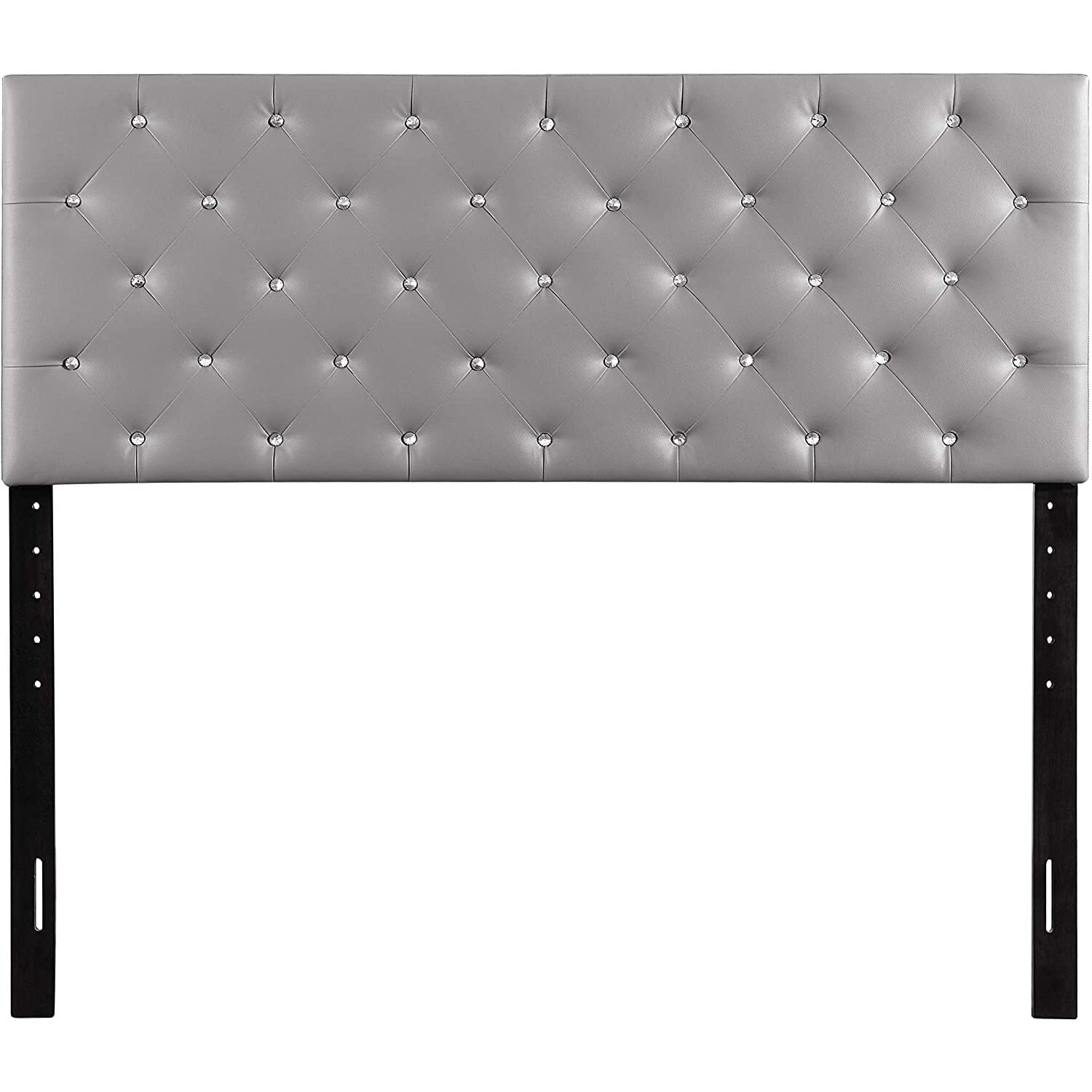 Glory Furniture Super Nova Faux Leather Upholstered Full Headboard in Light Gray