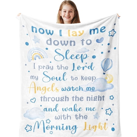 Baptism Gifts for Girl/Boys Baptism Favors Throw Girls Baptismal Gift Christening Gifts for Girls/Boys Christian Gifts Soft Throw Christian Prayer Blanket 50 x40