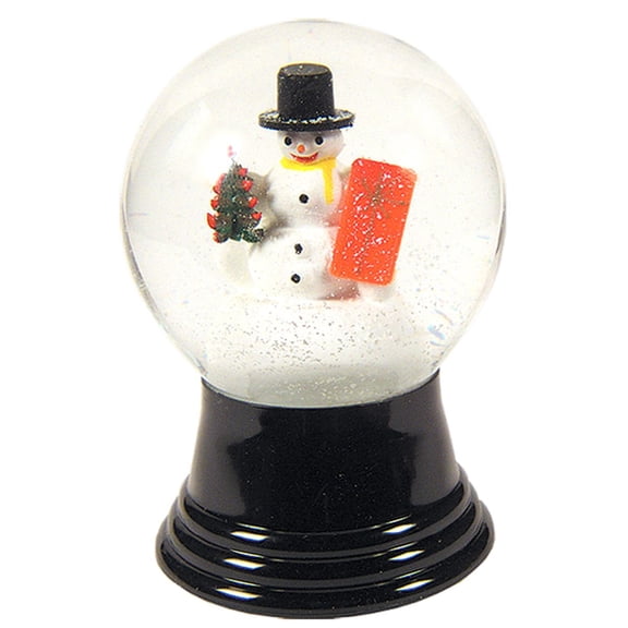 Alexander Taron 5" Perzy Medium Snowman with Gift Christmas Snow Globe