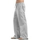 thumbnail image 2 of Lucakuins Pantalones con Cordón para Mujer, Cintura Elástica de Verano Pantalones Sueltos de Color Sólido con Bolsillos Lucakuins moda, 2 of 9
