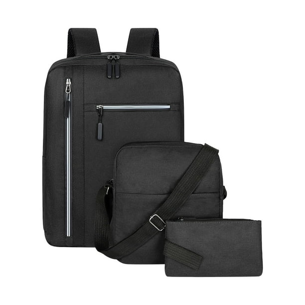 Mochila Pisexur de tres piezas para hombre, con carga USB, para ordenador portátil, de negocios, para estudiantes, para niños y estudiantes.