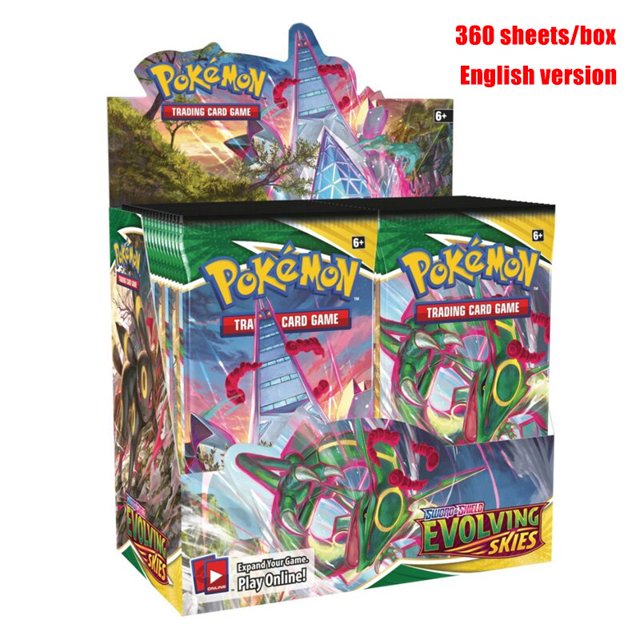 Juego de cartas de Pokémon en inglés, caja de colección de estrellas brillantes, sol y luna, etiqueta de entrenador de energía, regalos para niños, 324-360 unids/set Fivean unisex
