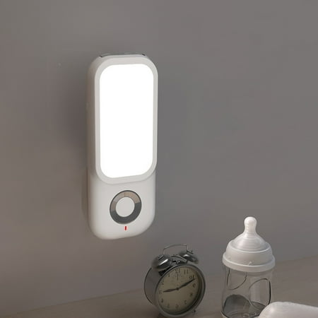 

Pgyong Battery-Powered LED Night Light Wall Light Closet Lights Safe Lights for Stairs Hallway Bathroom Kitchen Cabinet Stick-On Anywhere Lights Wall Lamp Silver