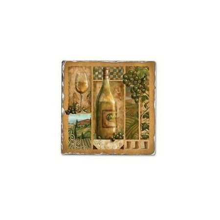 - Counter Art CART11951 Italian Wine White Single Tumbled Tile Coaster
